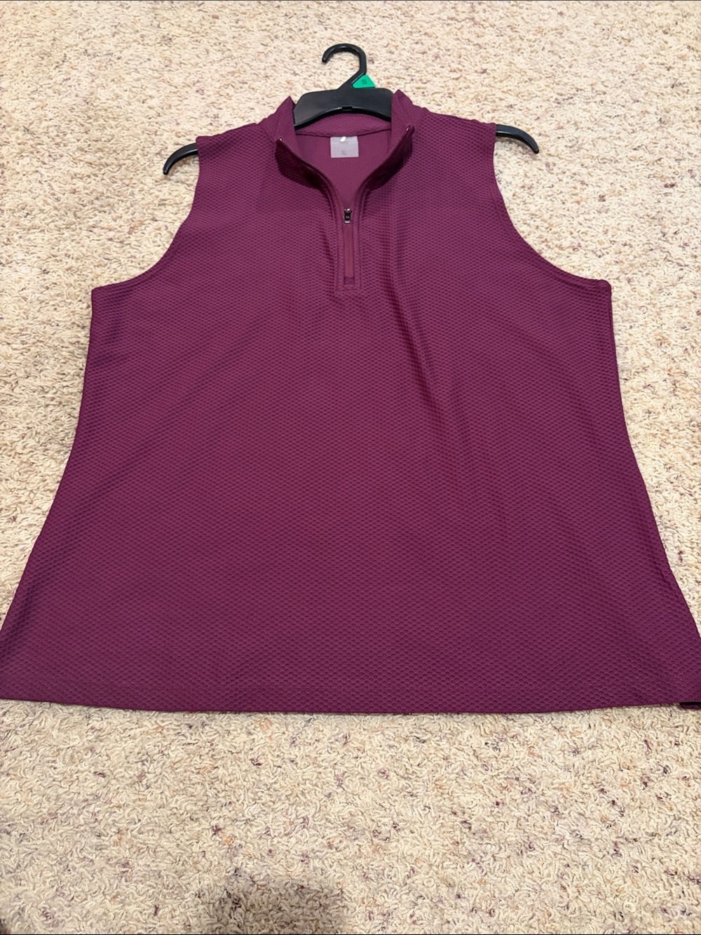 Calia brand Sleeveless Quarter-Zip Women's Top - Plum